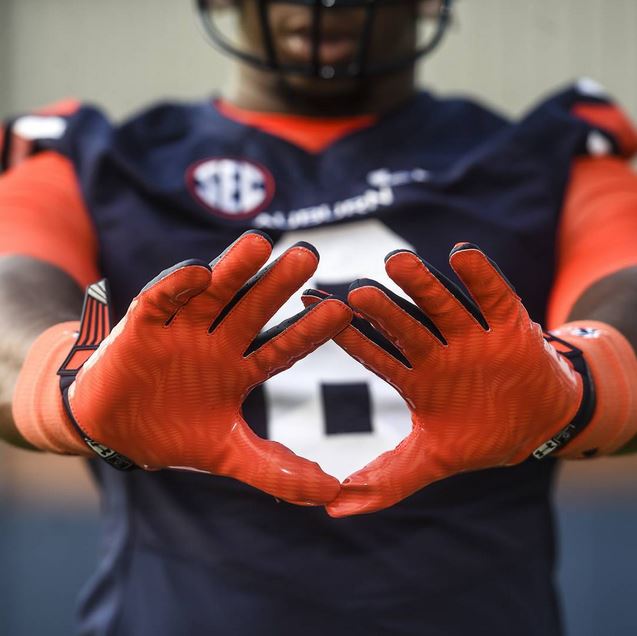 Auburn football hot sale gloves