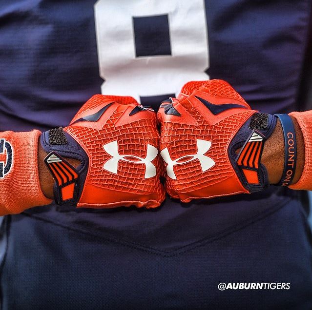 Under armour hot sale auburn football gloves