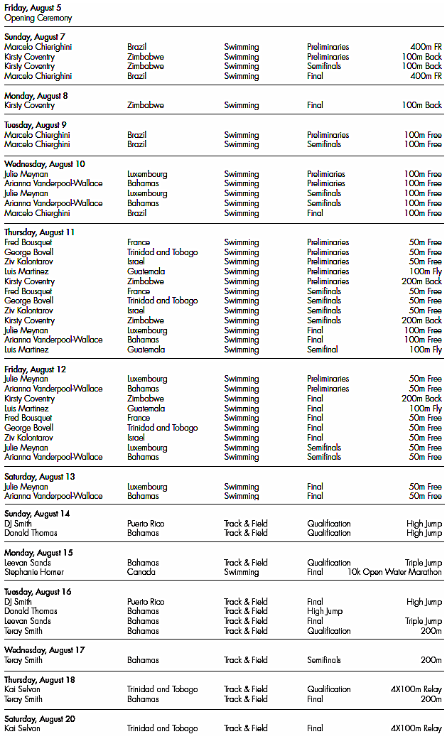 Auburn Olympic Schedule 2016