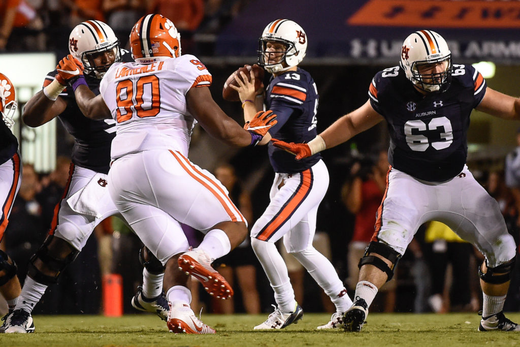 Sean White (13). Auburn football vs Clemson at Jordan-Hare Stadium on Saturday, Sept. 3, 2016 in Auburn, Ala. Dakota Sumpter/Auburn Athletics