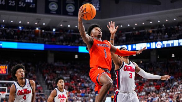 Wendell Green Jr. (1) during the game between the Ole Miss Rebels and the  Auburn Tigers at Nevile Arena in Auburn, AL on Wednesday, Feb 22, 2023.
Zach Bland/Auburn Tigers